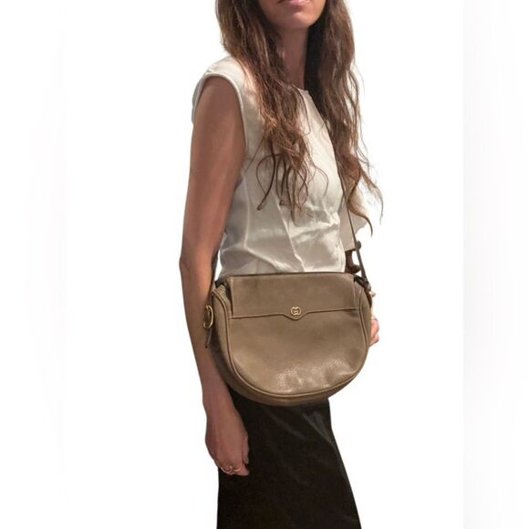 Gucci Dark Brown Leather Crossbody Bag